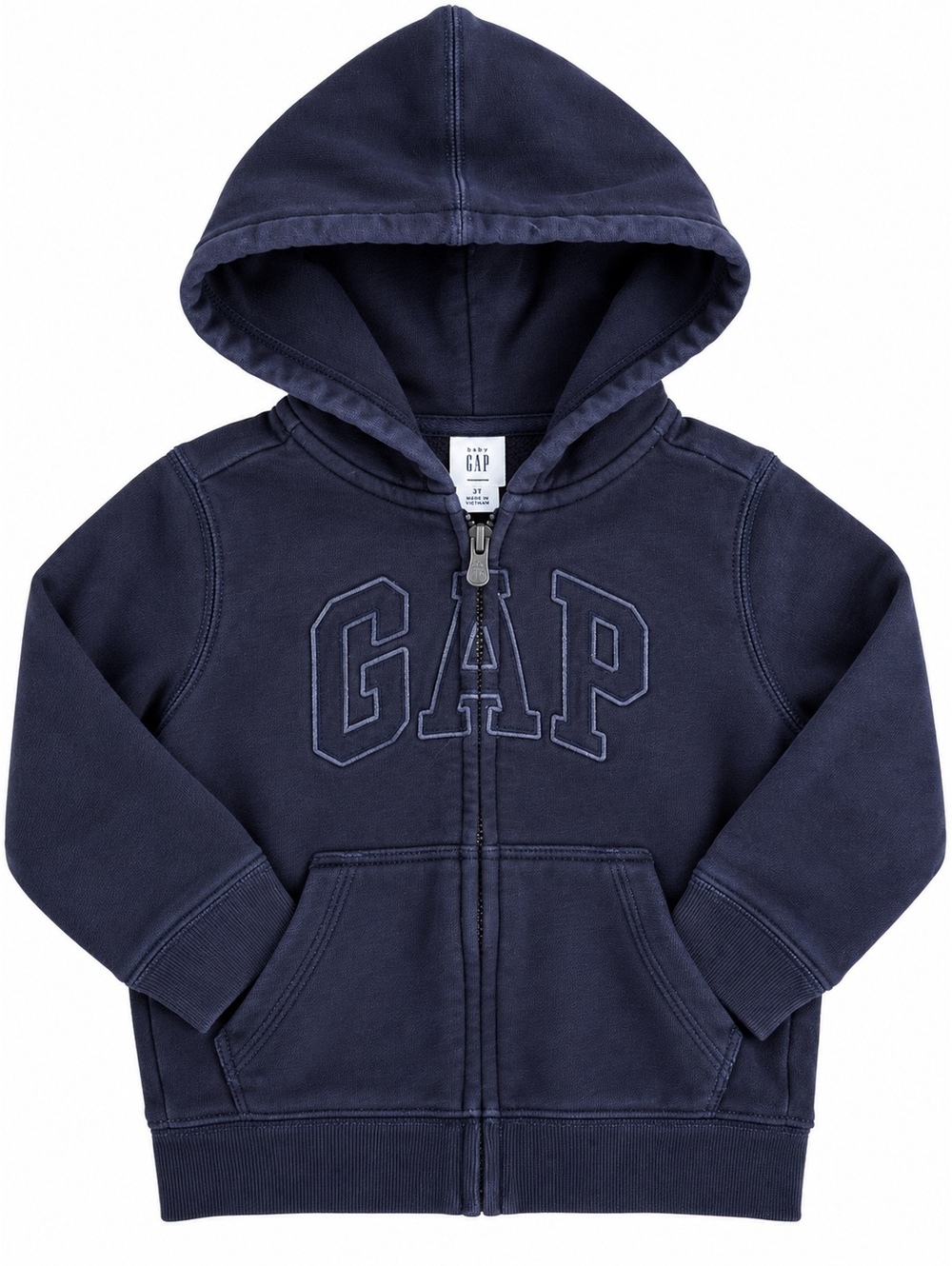 Baby Gap Kids Navy Blue Logo Zip-Up Hoodie Size 3 Years Classic Preppy